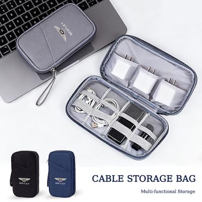 Cable Storage Bag Waterproof USB Data Line Charger Plug Headphone Travel Storage Bag Accessory Storage Bag For Bentley LOGO