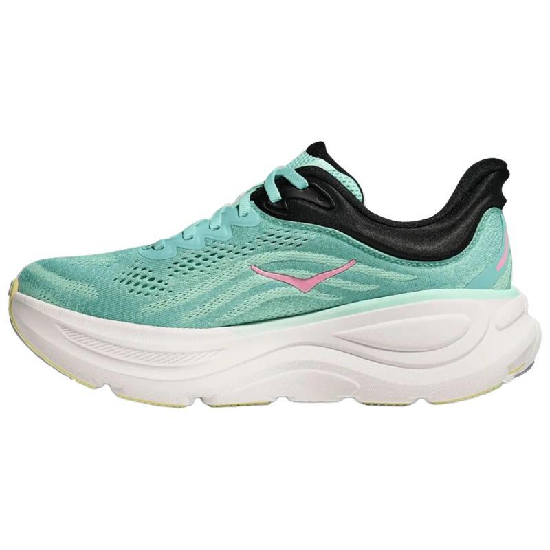 HOKA One One Bondi 9 Kaymaz Aşınmaya Dayanıklı Düşük Bilekli Uzun Mesafe Koşu Ayakkabıları Kadın Yeşil Geniş Kalıp Spor Ayakkabı 1162014-BTF