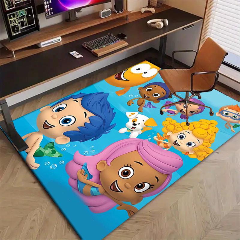 1pc Bubble guppies Design Printed Area Rug Carpet for Bedroom Living Room Home Decor Rugs Mat Non Slip Mat Rug for Bedside