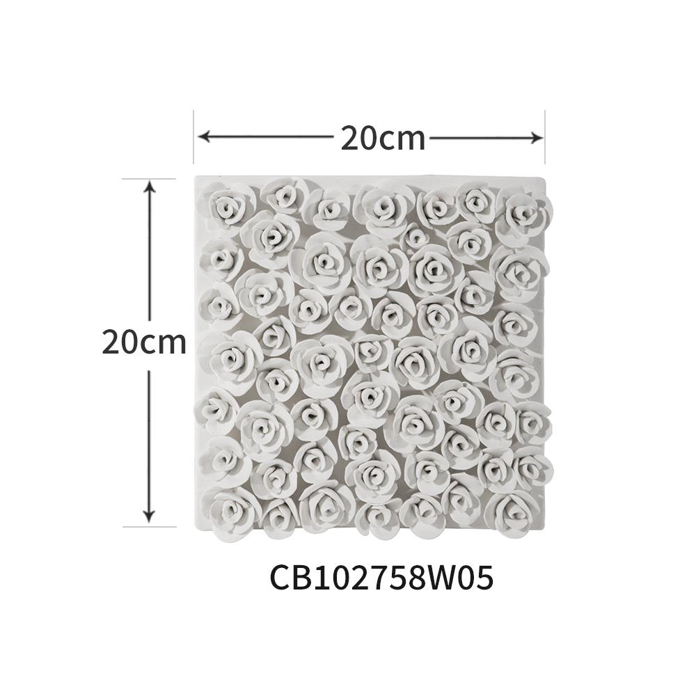 Ceramic Hand-made Petal Pendant Background Wall Decoration Embossed Rose Hanging Picture Adornment Home Accessories