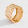 Exaggerated Metal Large Wide Face Spring Bracelet Bracelet Punk Style Texture Vertical Pattern Bracelet Female