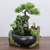 EU Plug,Indoor Simulation Resin Rockery Waterscape Feng Shui Water Fountain Home Desktop Decoration Crafts