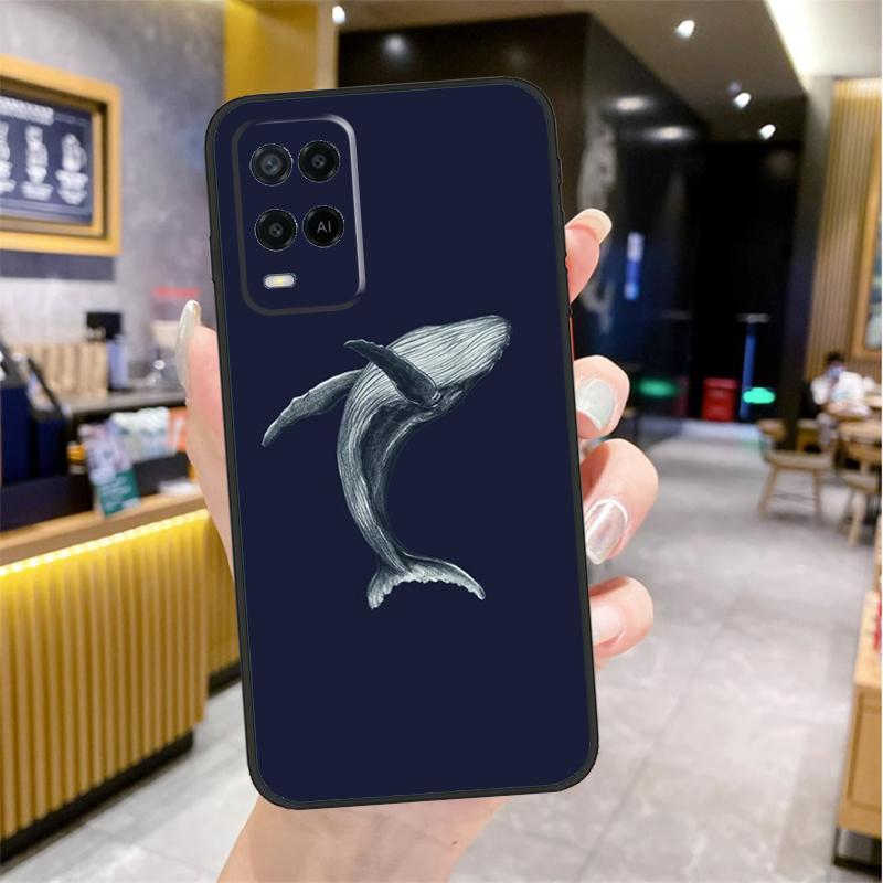 Whale Fish Wave Sea For OPPO A54 A74 A94 A5 A9 A31 A53 A52 A72 A15 A16 A17 A57 A77 A76 A96 A53S A54S A57S Case