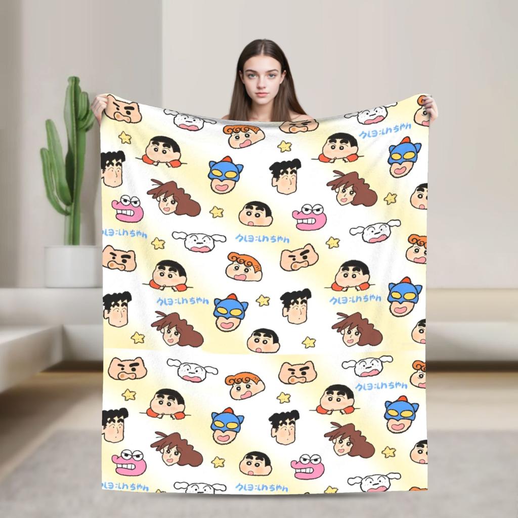 Crayon Shin chan Cartoon Decke Flanell Frühling Herbst Multifunktion Super Weich Überwurfdecken für Sofa Auto Bettwäsche Überwürfe