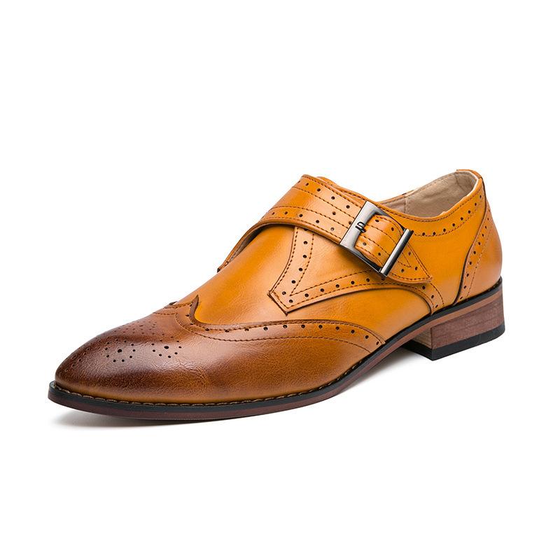 Men's Shoes Men's Color Matching Small Leather Shoes Fashion Trend Catwalk Casual Single Shoes Wedding Shoes Large Size Men's Shoes