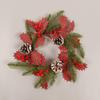 New Pinecone Red Berry Christmas Wreath - Festive Wall & Door Hanging Decoration