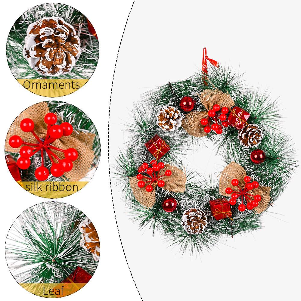 Beautiful Wreath Christmas With Artistic Pine Cone Design And Elegant Red Bow For Cheerful Decor