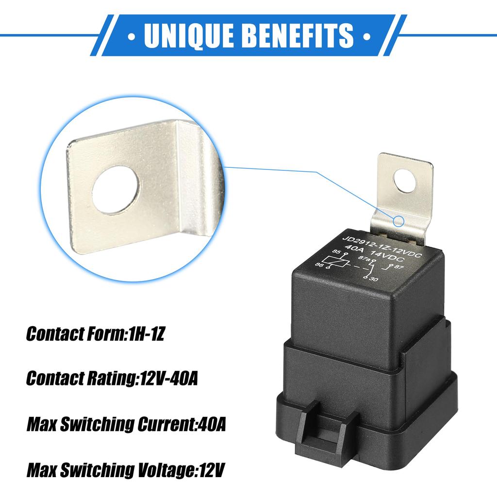 A ABSOPRO Waterproof Relay DC 5 Pin Relay Charging Case Universal Car Durable Plastic 2PCS