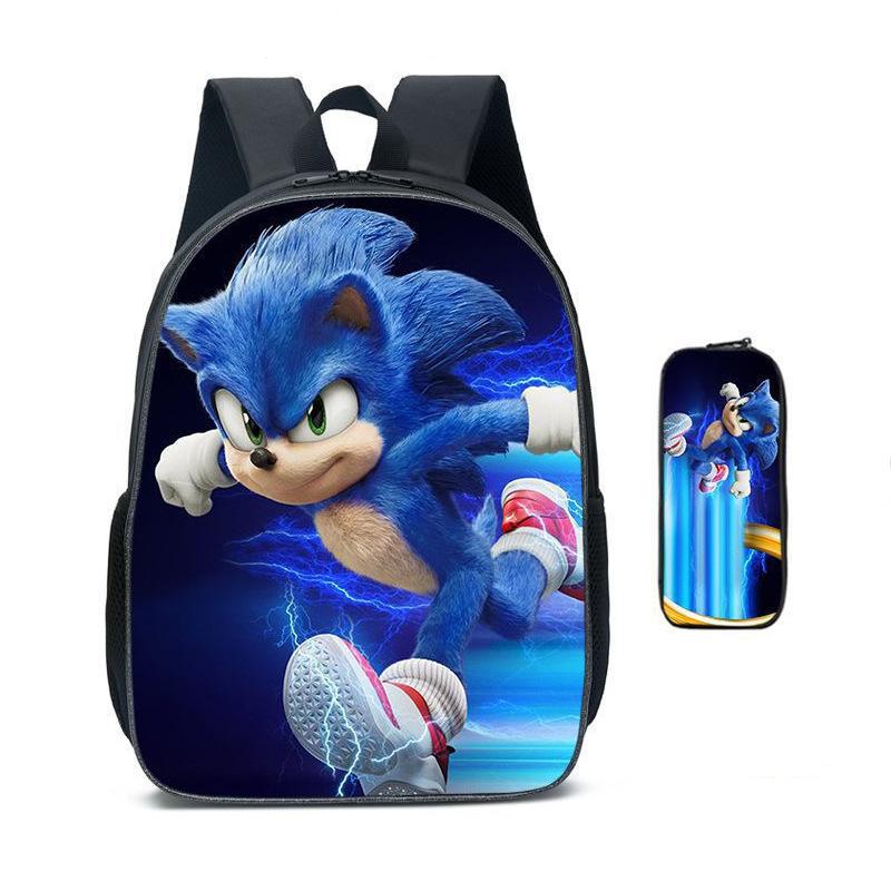 School Bag Two-Piece Combination Set Elementary School Student Animation Backpack Cartoon School Bag Two-piece set (backpack + pencil case)