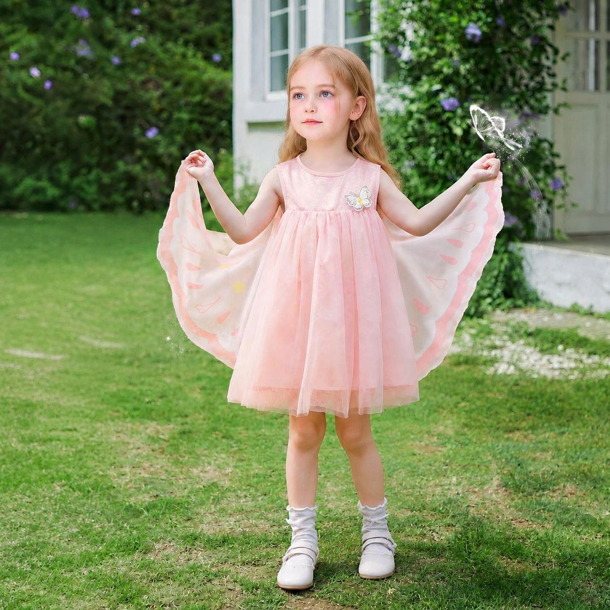 Girls Summer Lightweight Butterfly Tulle Dress Princess Kids Sundress 90