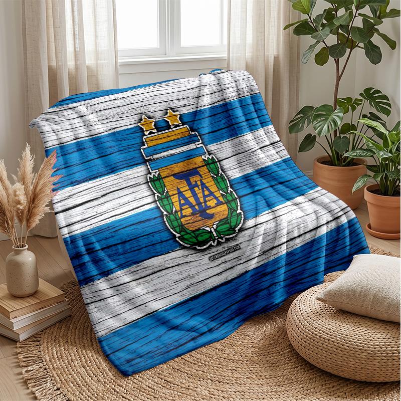 Coperta Tematica Squadra Nazionale di Calcio Argentina Morbida Coperta in Pile di Flanella Calda Leggera Coperta Plaid per Casa Divano Letto