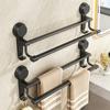 Portable Suction Cup Towel Bar Rotating Corner Rack No Drill Bathroom Organizer