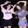 [USED] BLACK PINK Official Logo T-Shirt Gray Short