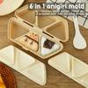 6 In 1 Onigiri Mold Triangle Onigiri Mold Once Quickly Make 6 Sushi Non-stick Rice Ball Maker Kitchen Gadget for Storing Sushi