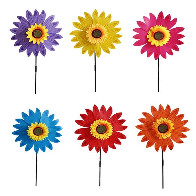 Molinos de Viento de Girasol Giratorios Para Jardín del Hogar Bricolaje Niños Actividades al Aire Libre Molinetes de Exhibición Juguetes