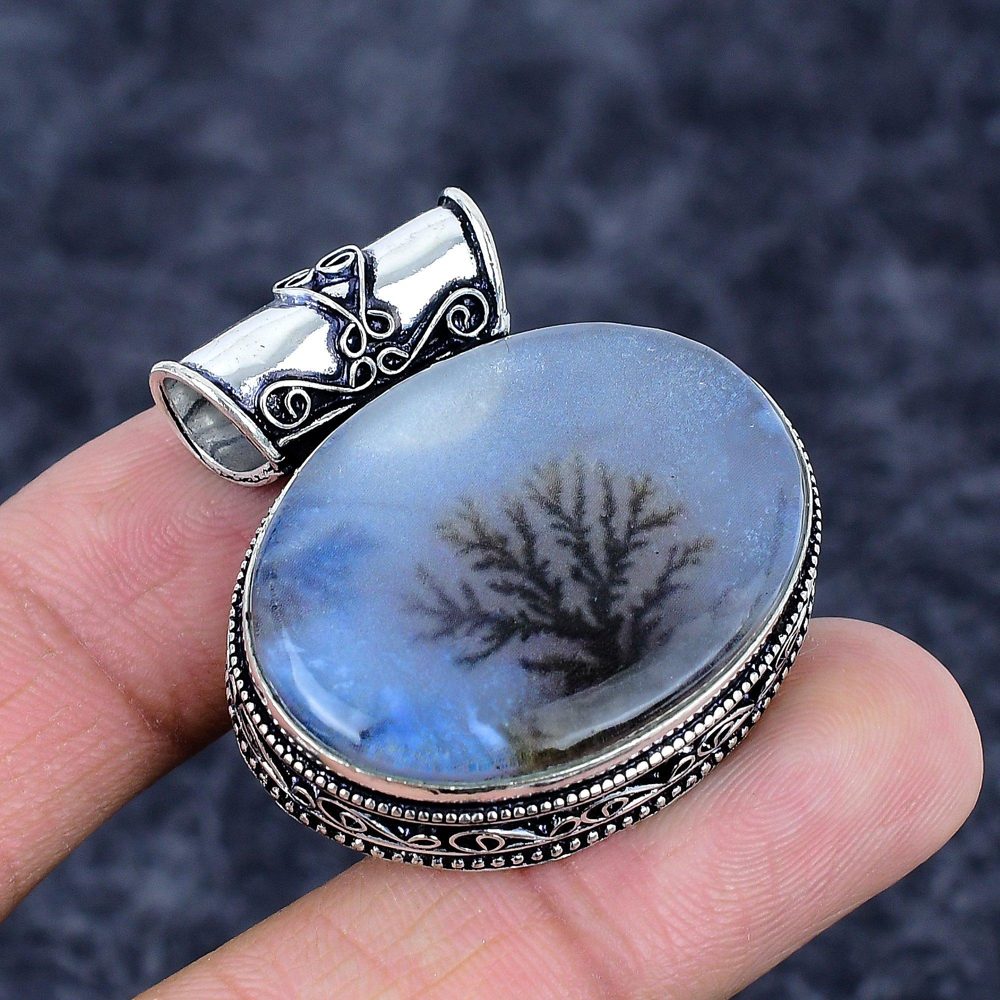 

Dendrite Opal Gemstone Handmade 925 Sterling Silver Jewelry Pendant 1.58 M-3266
