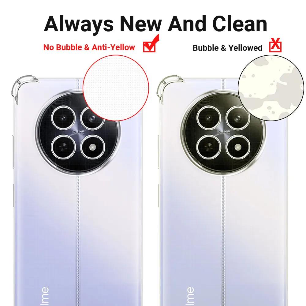 Funda de silicona suave transparente a prueba de golpes para Realme 12 Pro 5G, para Realme 12 Plus/Realme 12X