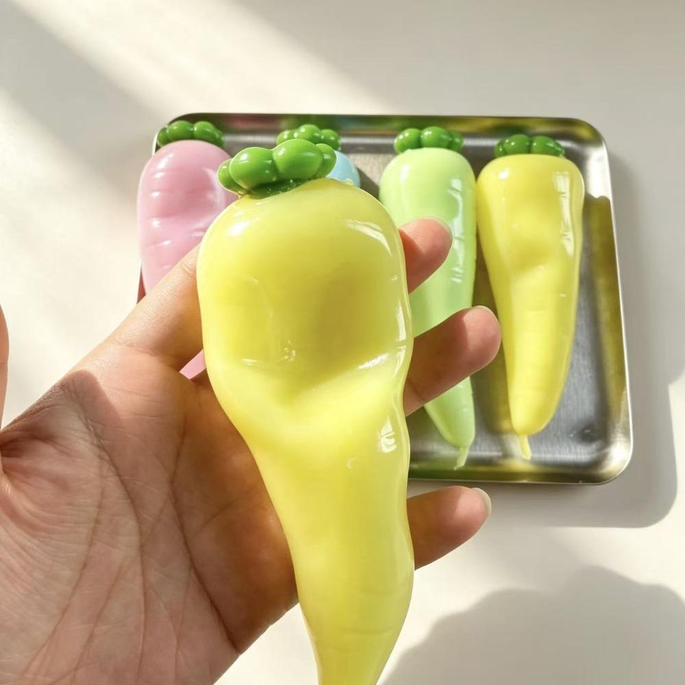 Stretchable Carrot Squishy Toy Shapeable Fidget Sensory Ball Coconut Oil Squeeze Kids Adults