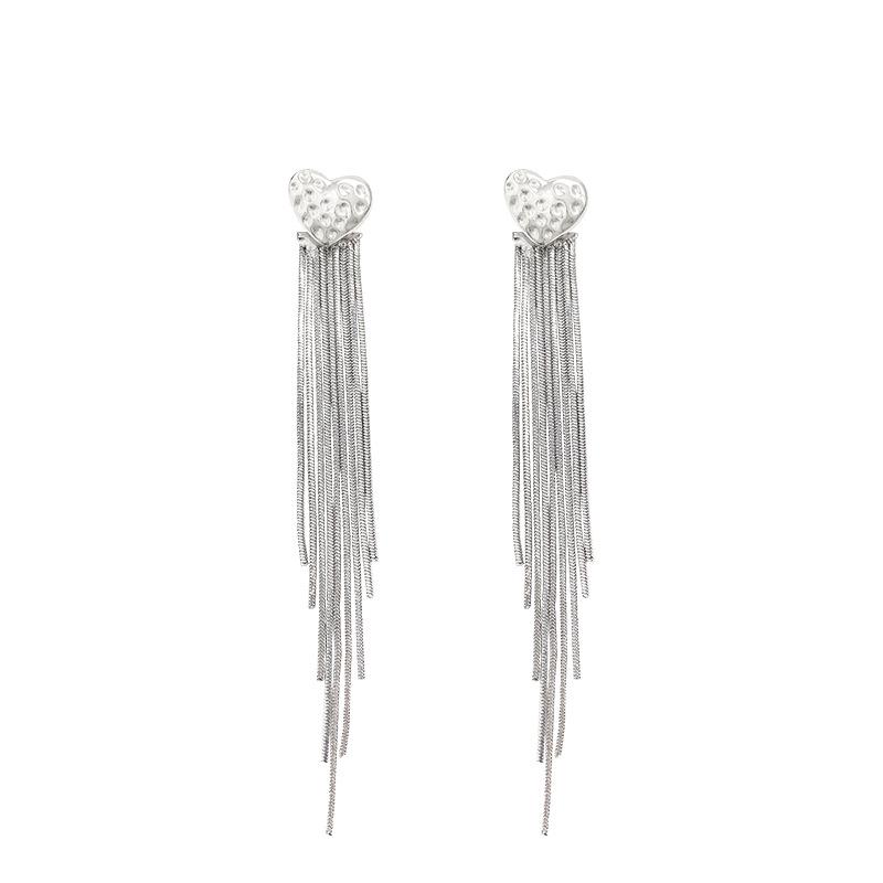 S925 Silbernadel Lange Quaste Liebe Ohrringe - High-End Luxusdesign für Frauen