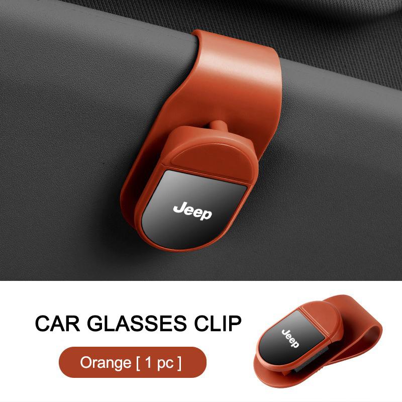 Car Glasses Clip Sun Visor Car Sunglasses Storage For Jeep Renegade Compass Grand Cherokee Wrangler JK Gladiator Keychain ALZ1