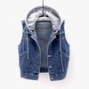 Dámská džínová vesta bez rukávů s halter krkem, úzký střih, městský styl, vestička, jarní podzimní oblečení