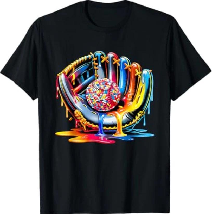 Baseball Drip for Boys Ice Cream Drip Baseball Stuff Lover T-Shirt XXL