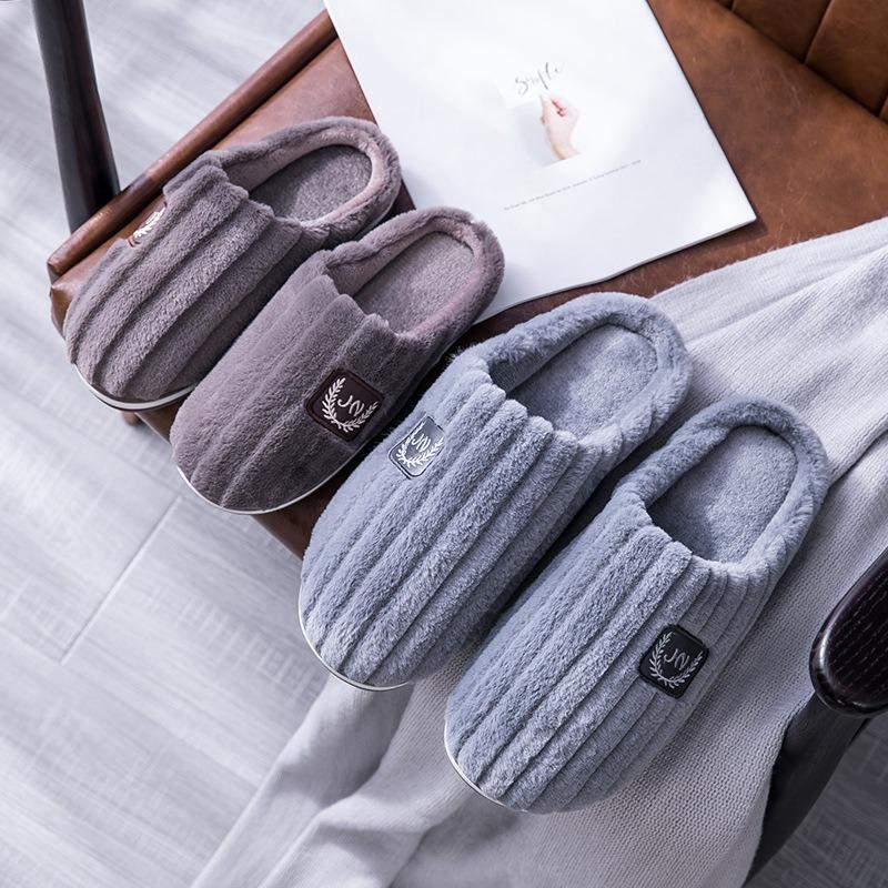 Lidanite Large Size Men's Cotton Slippers Home Warm and Comfortable Winter Cotton Fur Slippers Soft Fur Slippers