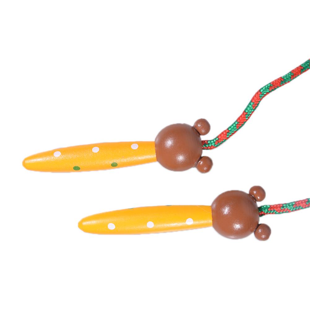 Creative Cute Skipping Rope Children's Toy Wooden Handle Jumping Game Fitness Build Random Handle Style Award Christmas Halloween Gift