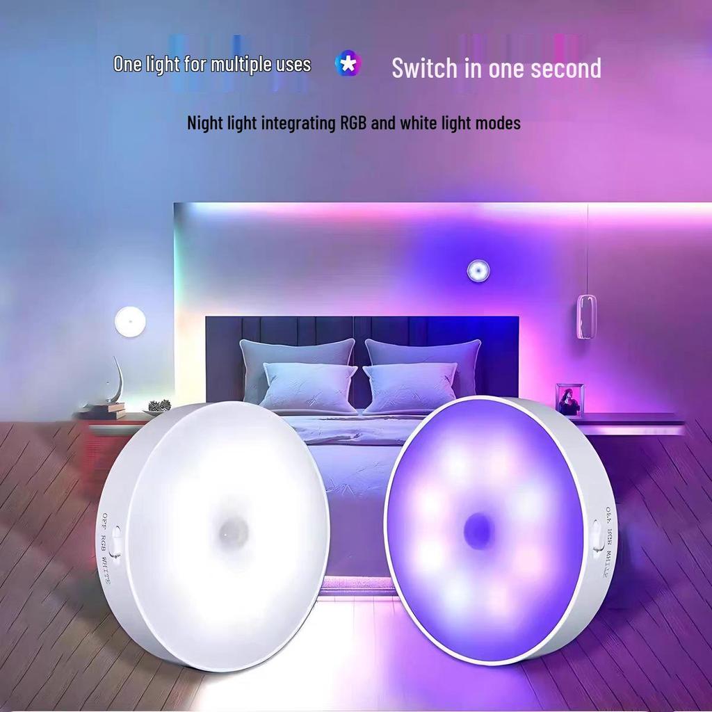 16-Color Remote Control Motion Sensor Ambient Light with Magnetic Suction and Rechargeable Battery for Cabinets and Parties