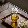 Glass Teapot with Amber Handle