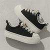 Big Head Shoes Black and White Classic Canvas Shoes Platform Heightening Casual Shoes Ugly Cute Shoe Board