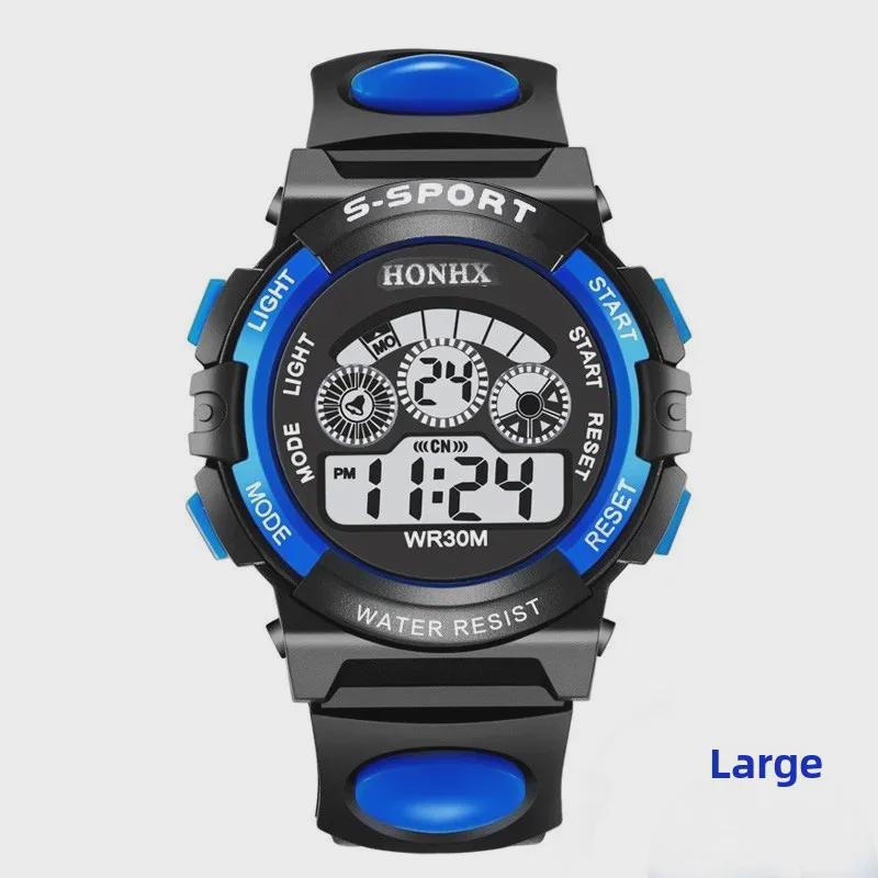 

Многофункциональные водонепроницаемые детские электронные часы с разноцветной подсветкой - Модель 0119