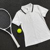 Women's Color Block Polo Shirt - Short Sleeve, Half Zip, Ideal for Outdoor Tennis, Badminton, Fitness, and Running.
