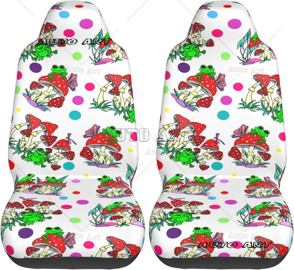 Frog Car Seat Cover 2 Pcs Front Seat Bucket Seat Protector Universal Fits For Auto Interior Accessories For Cars Truck Sedan
