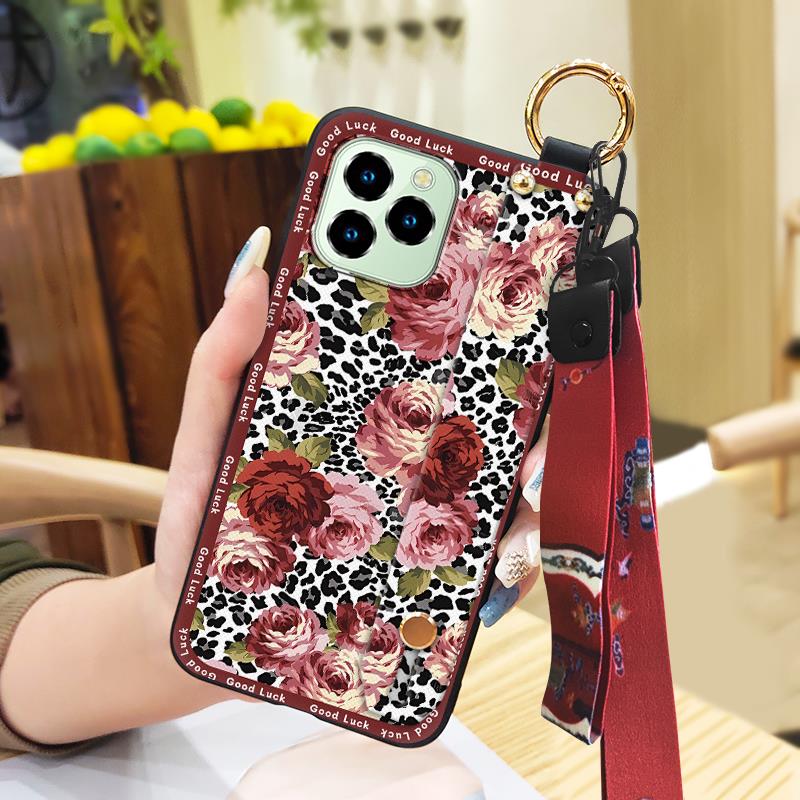 Fashion Elderly lady Phone Case For Oukitel C21 Pro Phone Holder Shockproof Anti-knock Waterproof Wrist Strap Soft case
