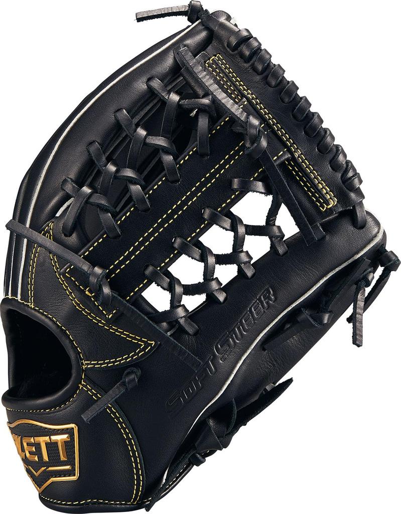 ZETT Youth Baseball Soft Black Size BJGB74540F Glove, Steer, All-Around, Left-Handed Throw, (1900), L,