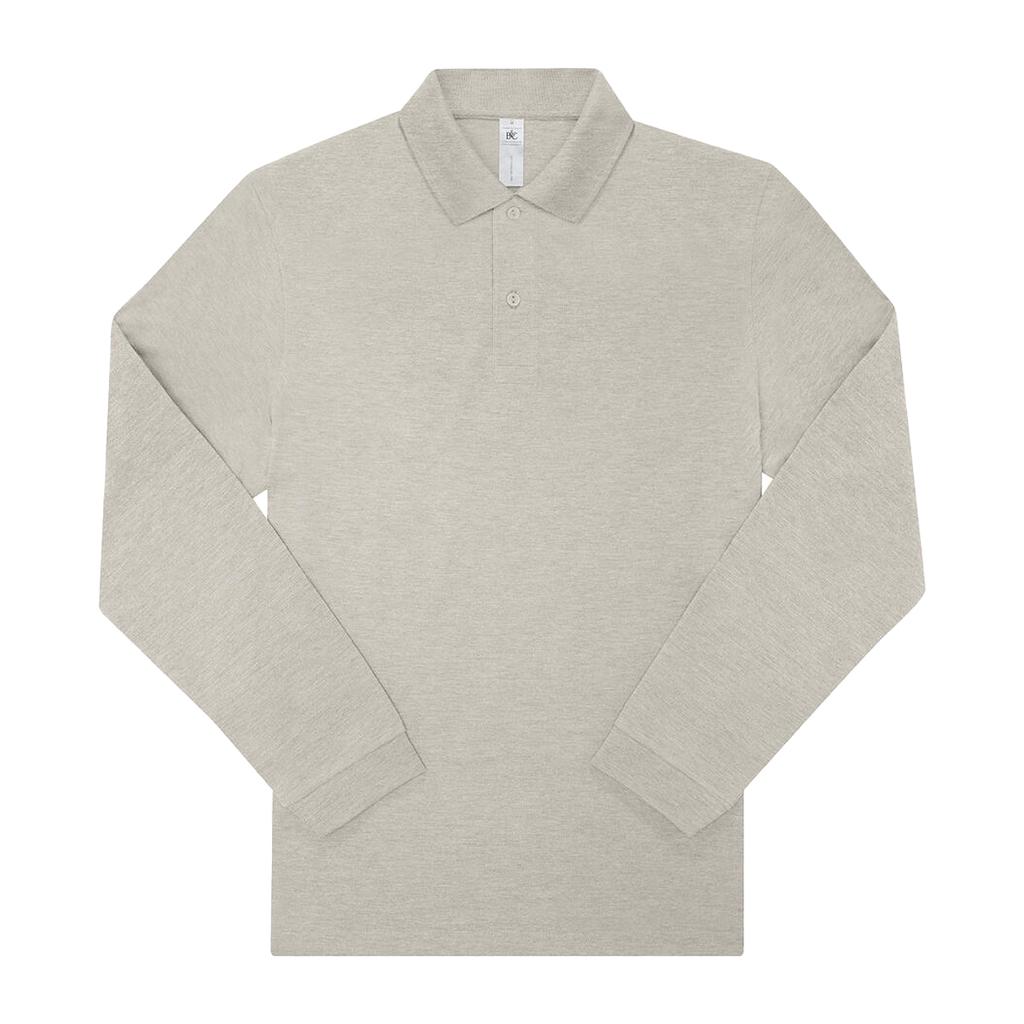 B&C Mens My Heather Long-Sleeved Polo Shirt