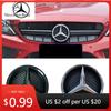 MRS2   Hot Car Sticker Black Border and Silver Border Decoration Car Front Grilled Star Emblem Logo for Mercedes Benz W166 X205 GLS350 
