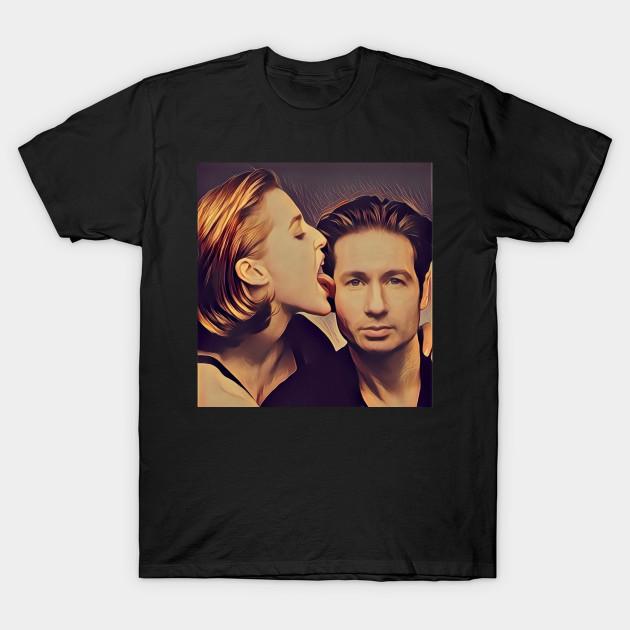 

Men Black Print T-shirt X-Files Fanart No-Cut Transfer Paper Print Cotton Tshirt 2XL