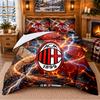 סט מצעים מודפס 3 חלקים דוגמת AC Milan סדין ציפה לקישוט חדר שינה