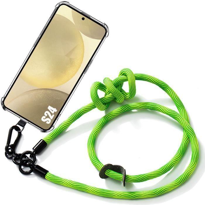 Coque de protection - Booling - pour Samsung Galaxy S24 - Antichoc - Lanière détachable - Vert