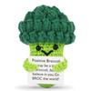 Crochet Emotional Support Cute Vegetable Knitted Doll with Encourage Card Handmade Creative Fun Stress Relieving Broccoli Toy