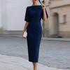 1011 European and American Women's Clothing, New Summer Skirts, Fashionable Workplace Commuting Solid Color Slim Dress