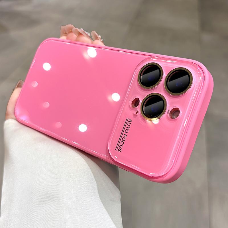 Luxury Candy Tempered Glass Camera Protection Case for iPhone 17 16 15 14 13 12 Pro Max Shockproof Bumper Armor Hard Cover Capa