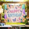 1pc Birthday & Wedding Floral Butterfly Indoor/Outdoor Hanging Banner