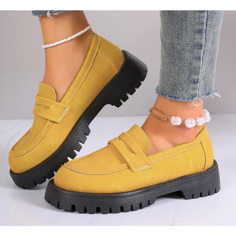 Fashion 2025 Shoes Women Plus Size Loafers Women British Style Platform Shoes Office Ladies Light Casual Designer Shoes Zapatos De Mujer