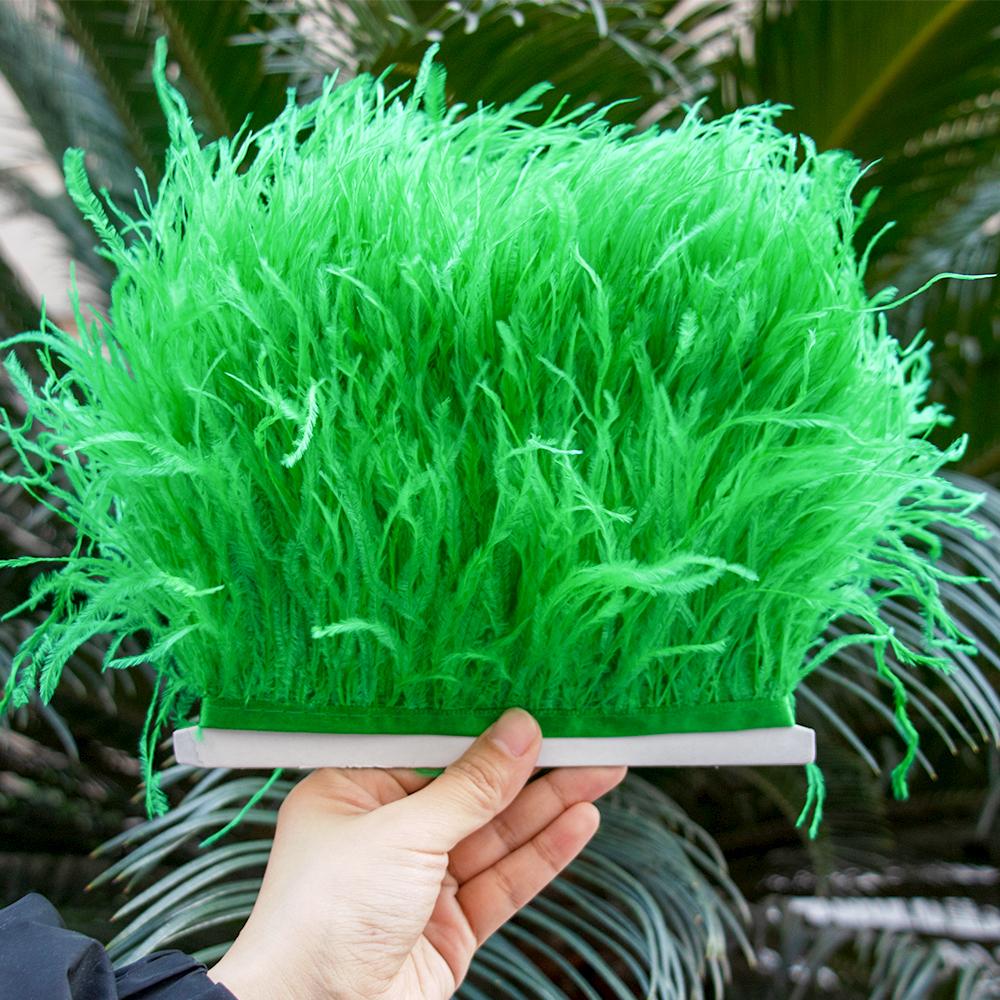 Feather1Meters/Lot Ostrich Feather Trim Width 8-22CM White Ostrich Feathers for Crafts Fringe Trims Plumas Carnaval Wedding Decoration