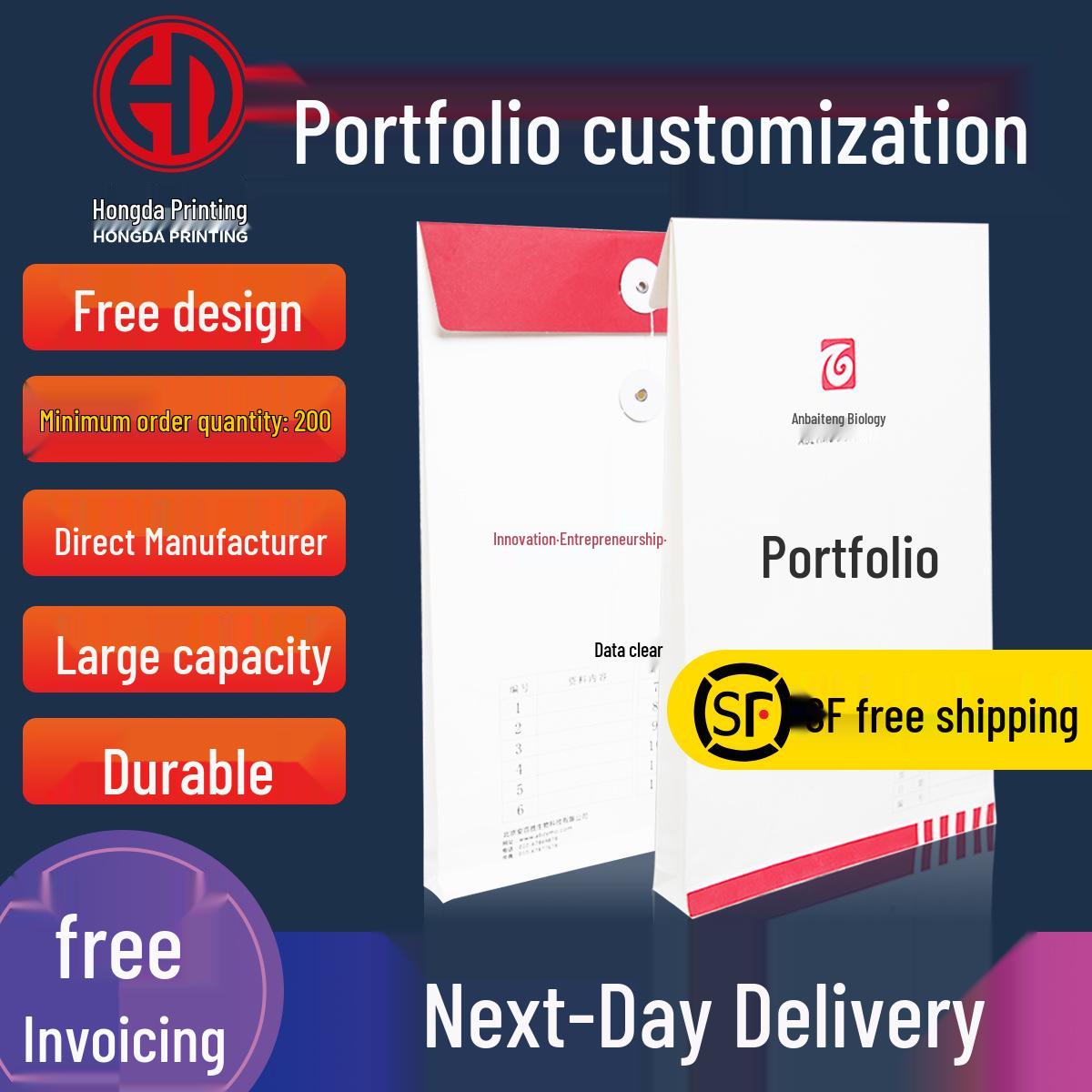 Custom Logo Printed Kraft Document Bag