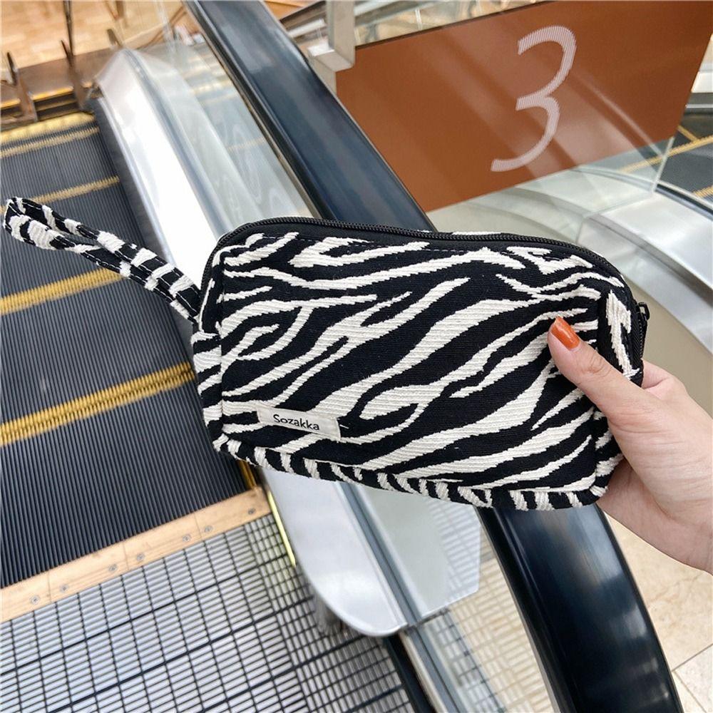 

Pouch Women Handbags Canvas Toiletry Bags Cosmetic Bag Pencilcase Pencil Case Storage Bag Pen Bag zebra-stripe