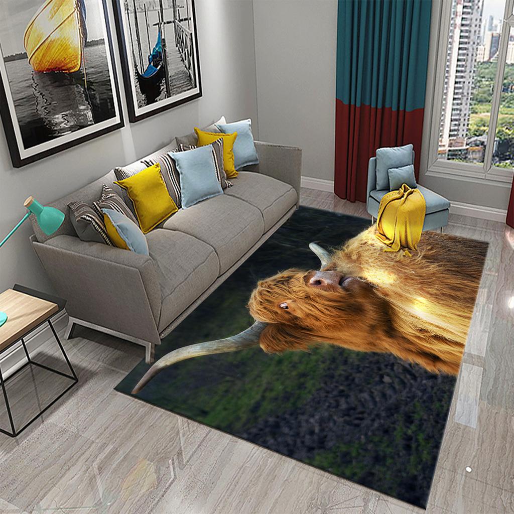 Yoga Mat Bedroom Living Room Decorative Door Mat Cute Cow Rug Farm Animal Rectangular Rug